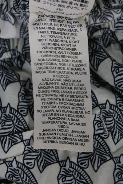 Tory Burch Women Casual Ivory Zebra Print Cotton Shorts Size 00