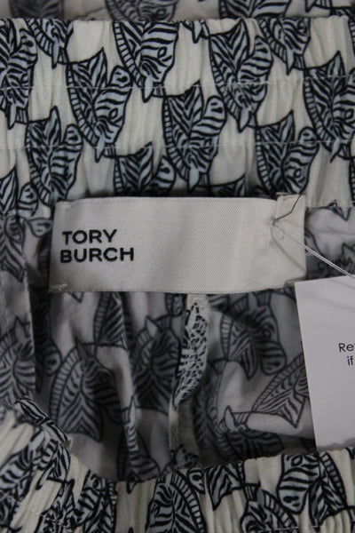 Tory Burch Women Casual Ivory Zebra Print Cotton Shorts Size 00