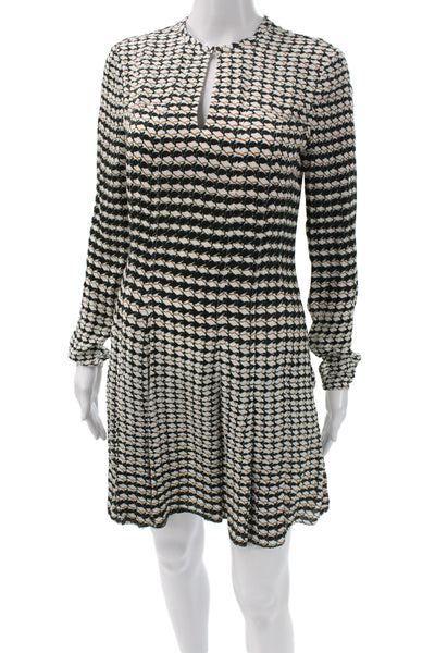 Reiss Women Fit & Flare Multicolor Viscose Long Sleeve Short Dress Size 4