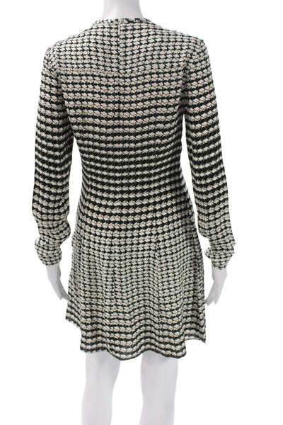 Reiss Women Fit & Flare Multicolor Viscose Long Sleeve Short Dress Size 4