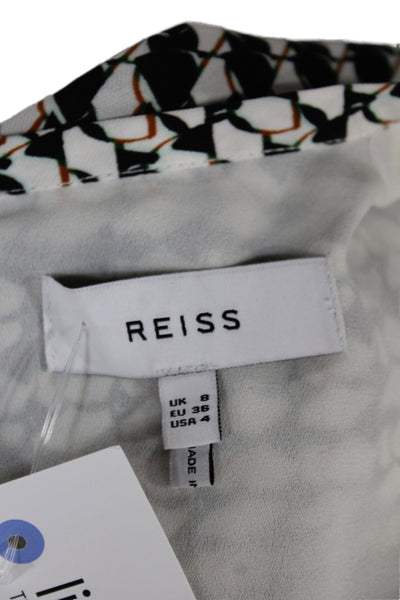 Reiss Women Fit & Flare Multicolor Viscose Long Sleeve Short Dress Size 4