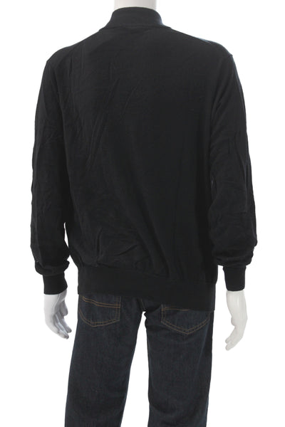 Peter Millar Mens Black Cashmere Mock Neck Pullover Long Sleeve Size XL