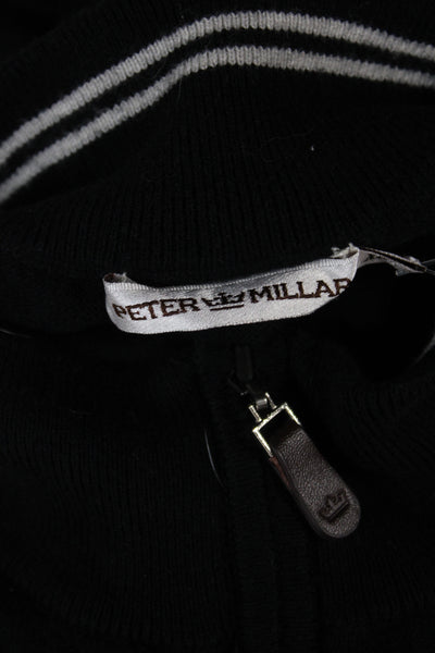 Peter Millar Mens Black Cashmere Mock Neck Pullover Long Sleeve Size XL