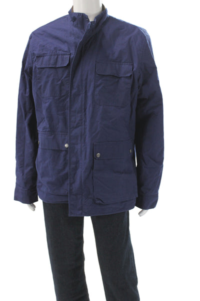Peter Millar Mens Military Jacket Blue Polyester Zip Solid Size 2XL