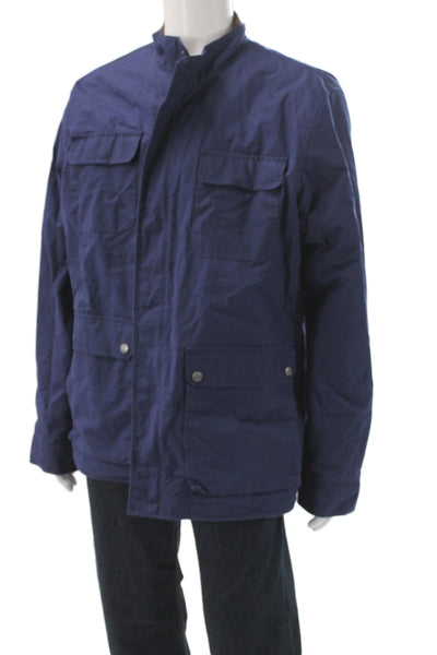Peter Millar Mens Military Jacket Blue Polyester Zip Solid Size 2XL