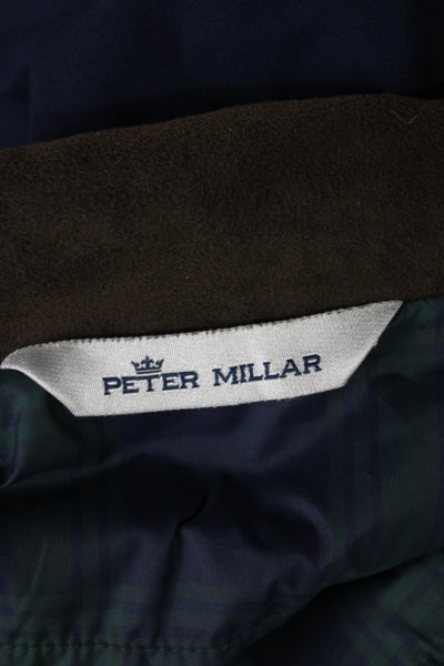 Peter Millar Mens Military Jacket Blue Polyester Zip Solid Size 2XL
