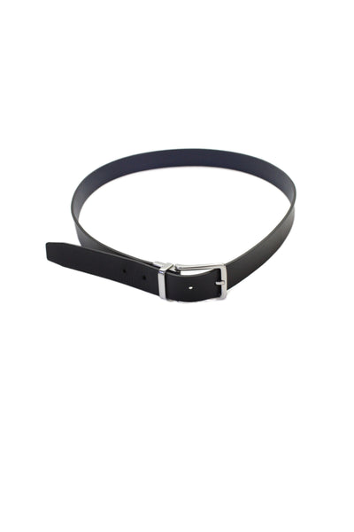 Theory Mens Leather Reversible Frame Buckle Belt Blue Size 38