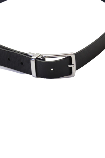 Theory Mens Leather Reversible Frame Buckle Belt Blue Size 38