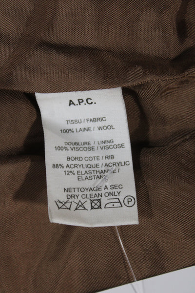 A.P.C. Mens Bomber Jacket Beige Wool Zip Size XL