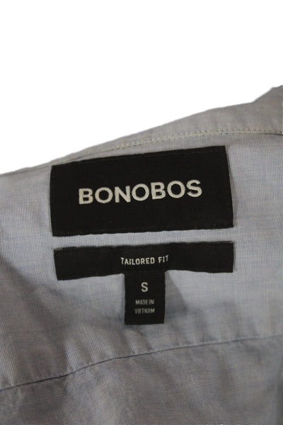 Bonobos Mens Tailored Fit Button Down Shirt Blue Cotton Size Small
