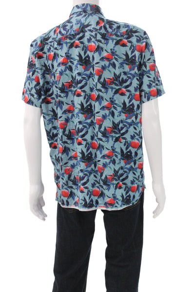 Ted Baker London Men's Short Sleeves Button Down Fruit Print Shirt Size 7