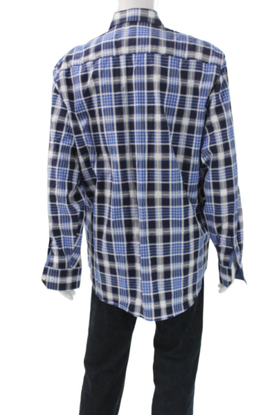 Bugatchi Men's Long Sleeves Button Down Multicolor Plaid Shirt Size XL