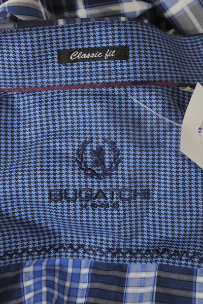 Bugatchi Men's Long Sleeves Button Down Multicolor Plaid Shirt Size XL