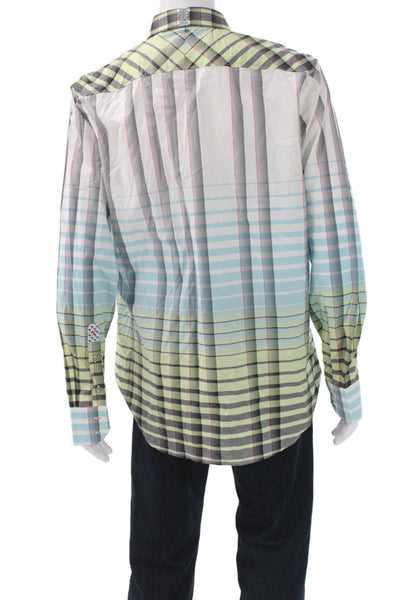 Robert Graham Men's Long Sleeves Button Down Multicolor Striped Shirt Size XL