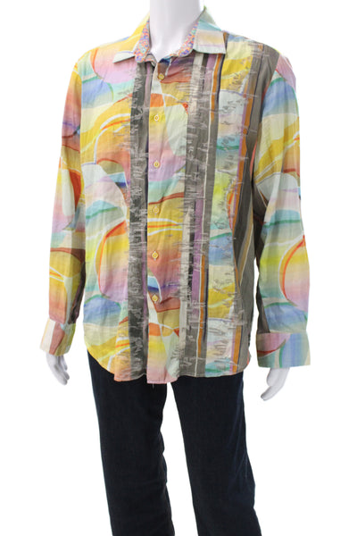Robert Graham Men's Long Sleeves Button Down Geometric Print Shirt Size XL