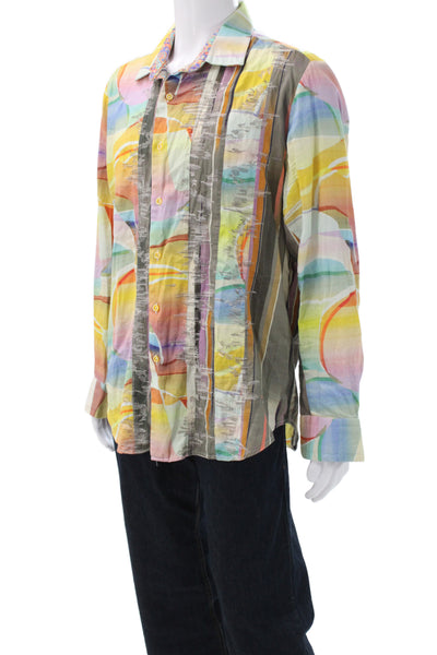 Robert Graham Men's Long Sleeves Button Down Geometric Print Shirt Size XL