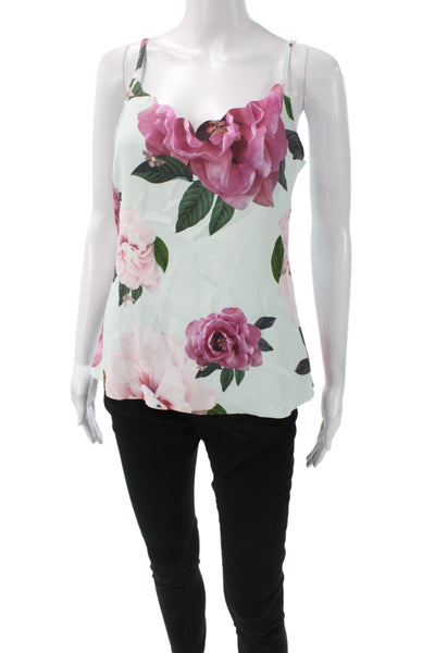 Ted Baker London Women Camisole Multicolor Floral Cowl Neck Polyester Size 2