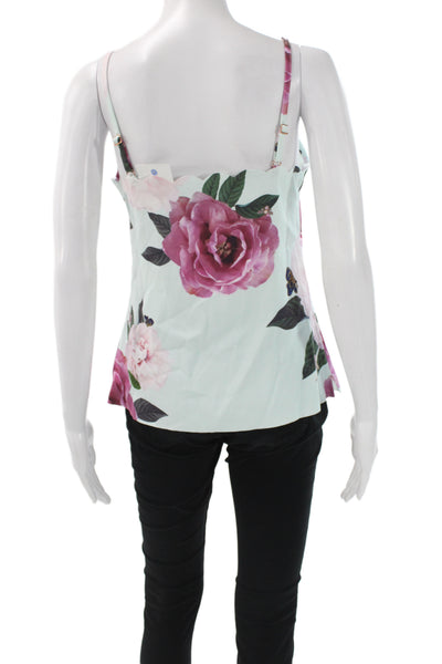 Ted Baker London Women Camisole Multicolor Floral Cowl Neck Polyester Size 2