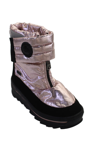 Pajar Girls Round Toe Rubber Sole Snow Boots Pink/Black Size 4