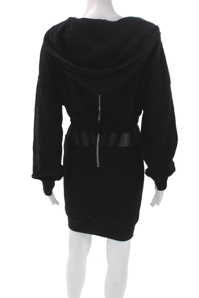 RtA Womens Sweater Dress Black Long Sleeve Boat Neck Viscose Size S