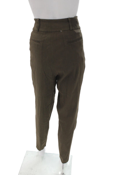 Urban Zen Womens Designer Harem Pants Brown Linen Pull On Size XS