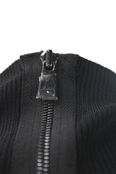 Vince Womens Basic Mock Neck Sleeveless Polyester Zip Blouse Black Size S
