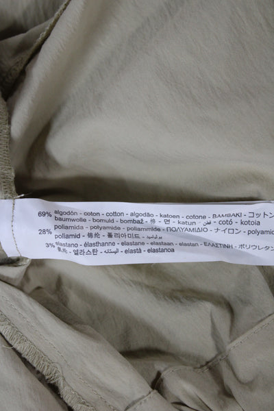 Zara Womens Anorak Jacket Beige Cotton Blend Snap Long Sleeve Size S
