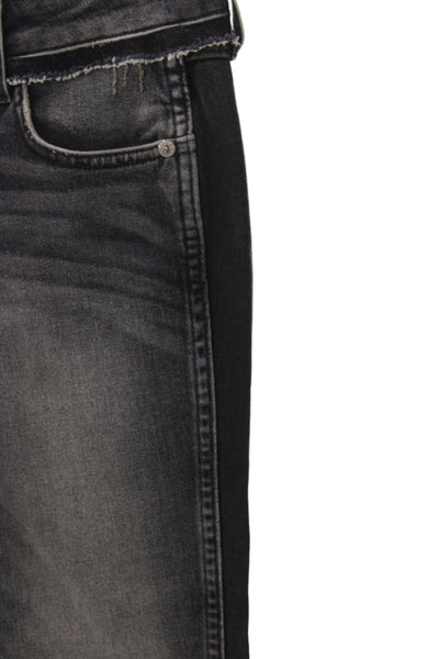 Amo Women Skinny Jeans Black Mid-Rise Cotton Blend Button Size 24