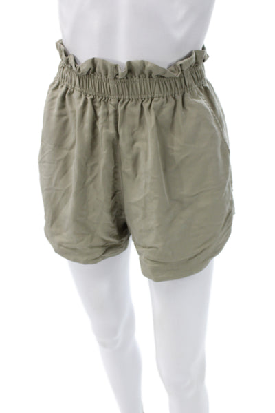Varley Womens Paperbag Shorts Green EcoCosy Athleisure Size XS