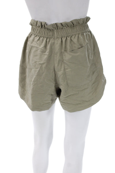Varley Womens Paperbag Shorts Green EcoCosy Athleisure Size XS