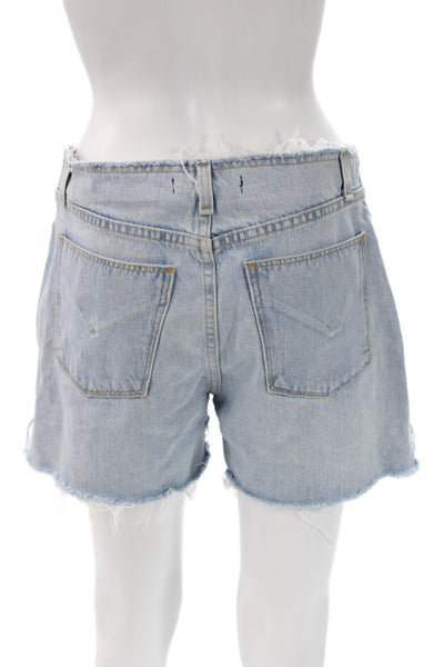 Hudson Womens Cut-Off Shorts Blue Cotton Button Size 25