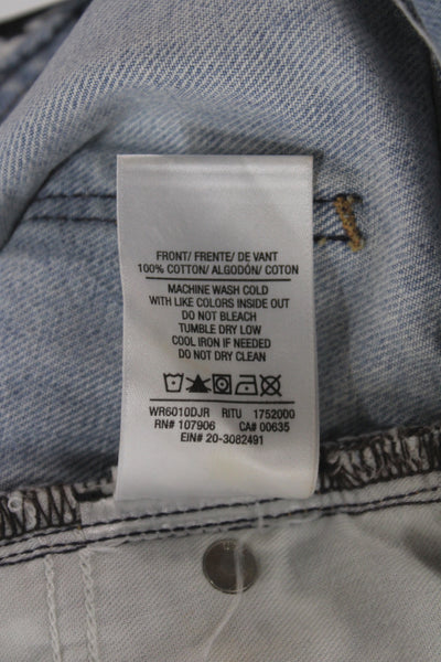 Hudson Womens Cut-Off Shorts Blue Cotton Button Size 25