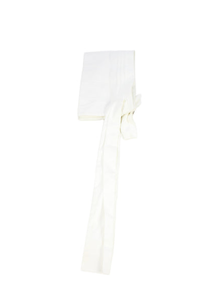 Catherine Osti Women's Linen Gemstone Bow  Snap Eva Collared White