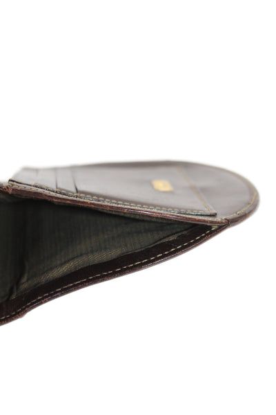 Fendi Women's Leather Snap Button  front Wallet  Brown Size Small