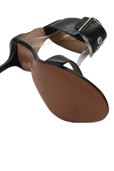 Vince Camuto Women's  Leather Open Toe Ankle Strap Heels   Black Size 6