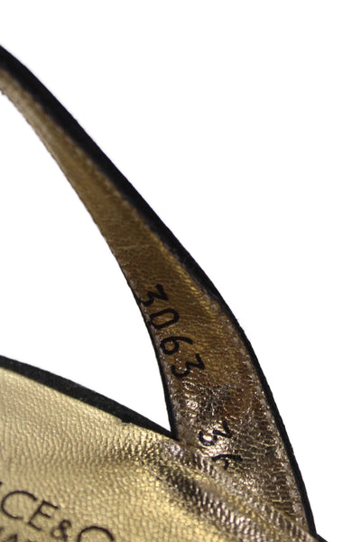 Dolce & Gabbana Women's Silk   Pointed Toe Strappy Slingback Heels Black Size 6