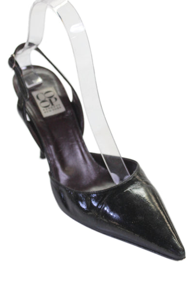 Barneys New York Women's Patent Leather Pointed Toe Heels  Black Size 6