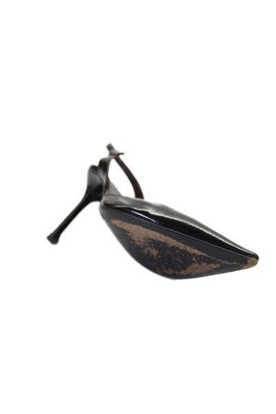 Barneys New York Women's Patent Leather Pointed Toe Heels  Black Size 6