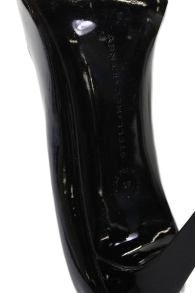 Stella McCartney Women' Patent Leather Pointed Toe Elsa Pump Heels  Black Size 7