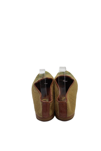 The Larkspur Collection Womens Slip On Cotton Leather Tree Loafers Brown 7.5