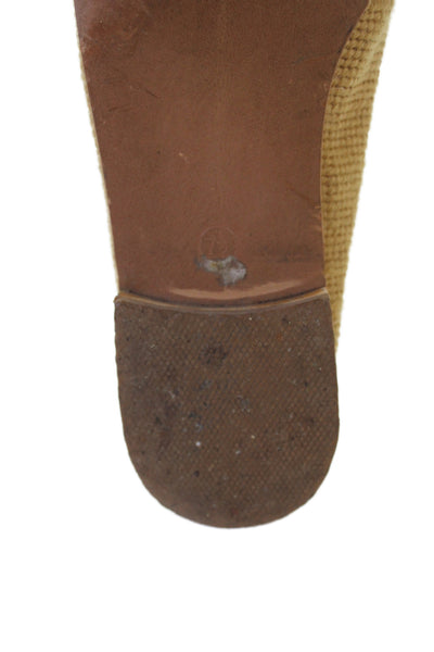 The Larkspur Collection Womens Slip On Cotton Leather Tree Loafers Brown 7.5