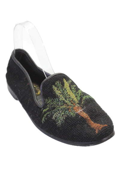 The Larkspur Collection Womens Slip On Cotton Leather Tree Loafers Black 8.5