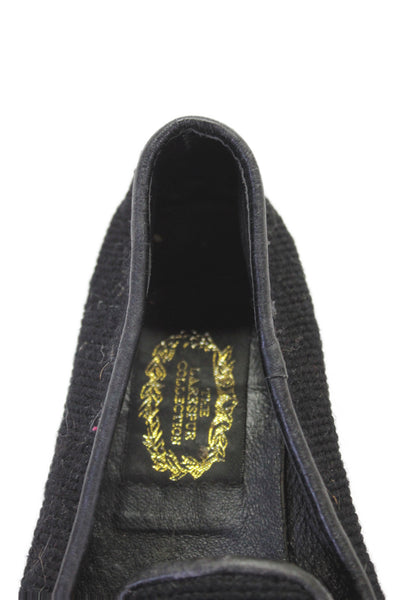 The Larkspur Collection Womens Slip On Cotton Leather Tree Loafers Black 8.5