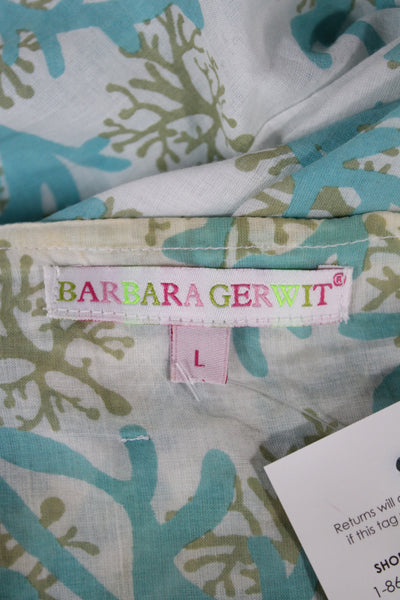 Barbara Gerwit Womens Multicolor Cotton V-Neck Tunic Blouse Long Sleeve Size L