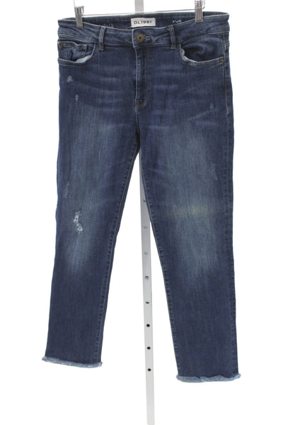 DL1961 Womens Straight Mid Rise Blue Jeans Cotton Blend Size 32