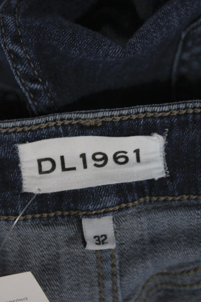 DL1961 Womens Straight Mid Rise Blue Jeans Cotton Blend Size 32