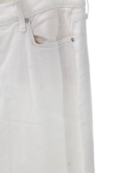 7 For All Mankind Womens Straight Jeans White High Rise Size 32
