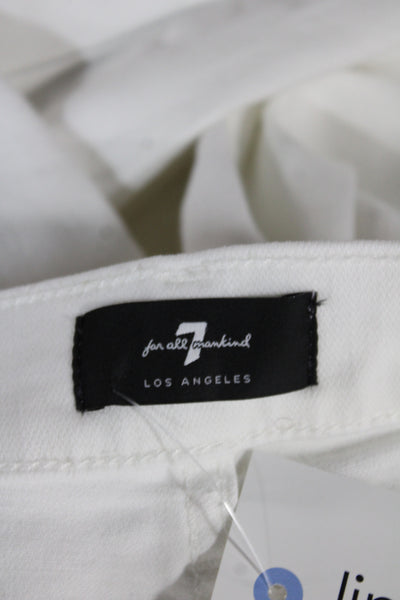 7 For All Mankind Womens Straight Jeans White High Rise Size 32