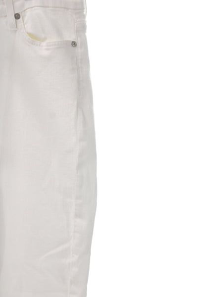 7 For All Mankind Womens Straight High Rise White Jeans Size 34