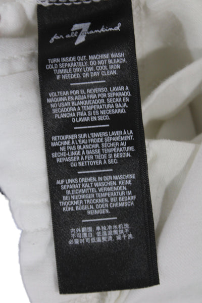 7 For All Mankind Womens Straight High Rise White Jeans Size 34